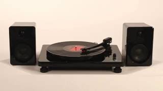 Jensen JTA-420 Portable Turntable with Built-In Speakers Modern Bluetooth Stereo Turntable (ITUT-420)