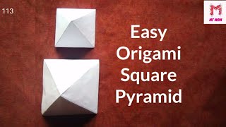 🔷️🟥Square Pyramid | Paper Craft | School Craft | Maths Craft #mfmom #origami #origamipyramid #paper