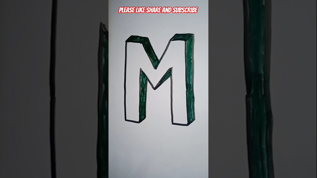 3D Letter M Drawing 