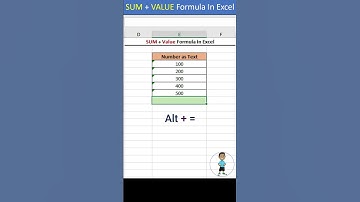 SUM + VALUE Formula In Excel #excel #exceltips #shorts #exceltutorial #msexcel #microsoftexcel