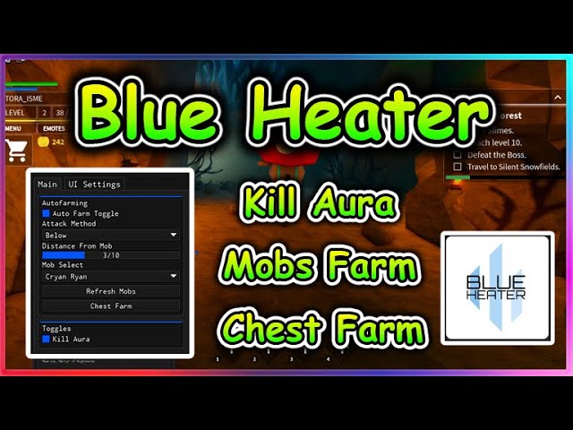 Blue Heater Script FREE ITEMS, Rare Items, Inf Chests, Kill Aura + More 