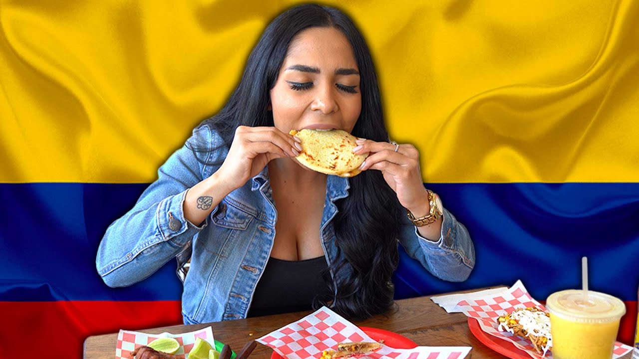 Probando por primera vez comida colombiana - YouTube 