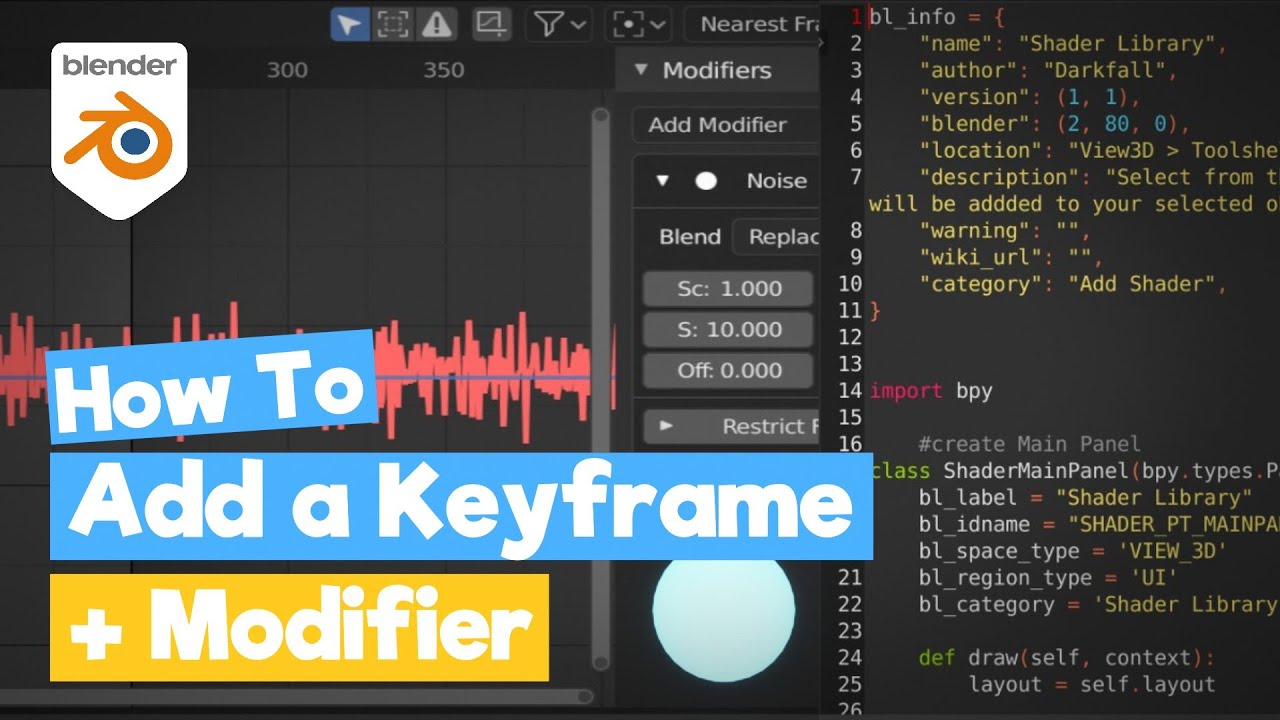 Blender Python Tutorial Add keyframe & Modifier with Python [learn python for - YouTube