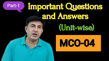 #MCO-04 #All Important Questions and Answers #Suggestions for TEE June 2022