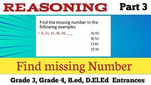 Reasoning | Part 3 | Find the missing Number | B.ed | D.El.Ed | All Entrances  |Saikia Academy