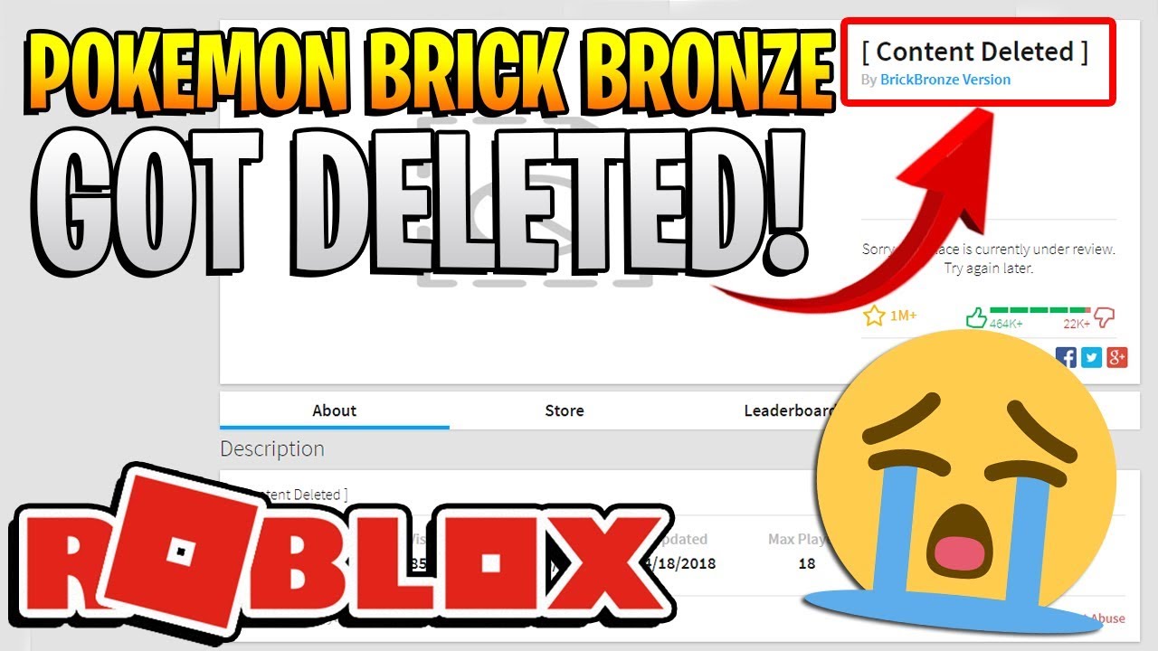 Why Pokemon Brick Bronze Is Deleted On Roblox By Nintendo Sad Youtube