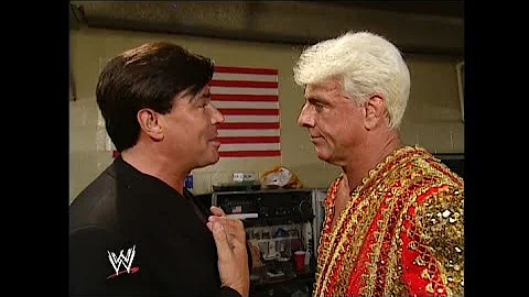 Eric Bischoff bumps into Ric Flair! RAW 07/15/2002
