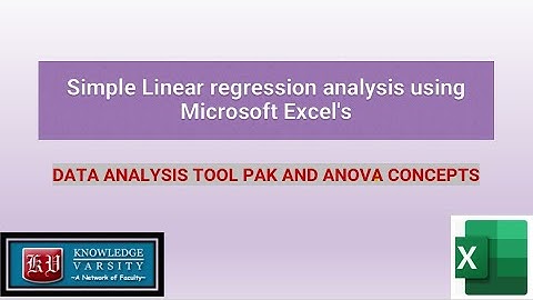 Simple Linear regression analysis using Microsoft Excel