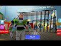 Buzz lightyear barrys prison run obby new update  roblox all bosses battle full game roblox