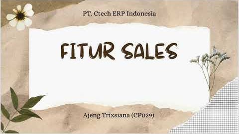 [Odoo 16] Sales [MSIB 4 X PT. Ctech ERP Indonesia]_CP029