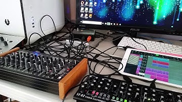 MFB Tanzbär, Roland SE-02, Korg Minilogue, Novation Bass Station II, iPad as my favorite sequencer