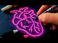 How to Draw GLOW Like a PRO *neon lights on paper tutorial*