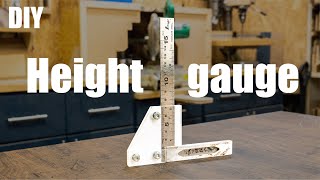 【DIY】スコヤを使ったハイトゲージの作り方／How to make a height gauge