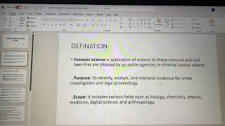 Introduction to forensic science (unit 1)