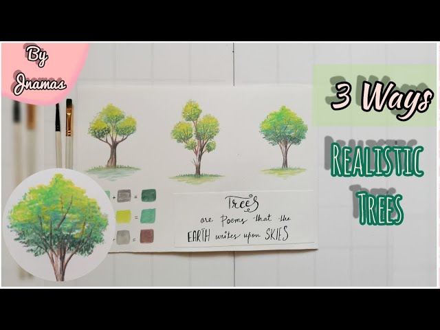 How to Paint Realistic Trees // Three Different Ways || www.jnamas.com