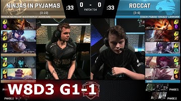 Ninjas in Pyjamas vs ROCCAT | Game 1 S7 EU LCS Summer 2017 Week 8 Day 3 | NIP vs ROC G1 W8D3