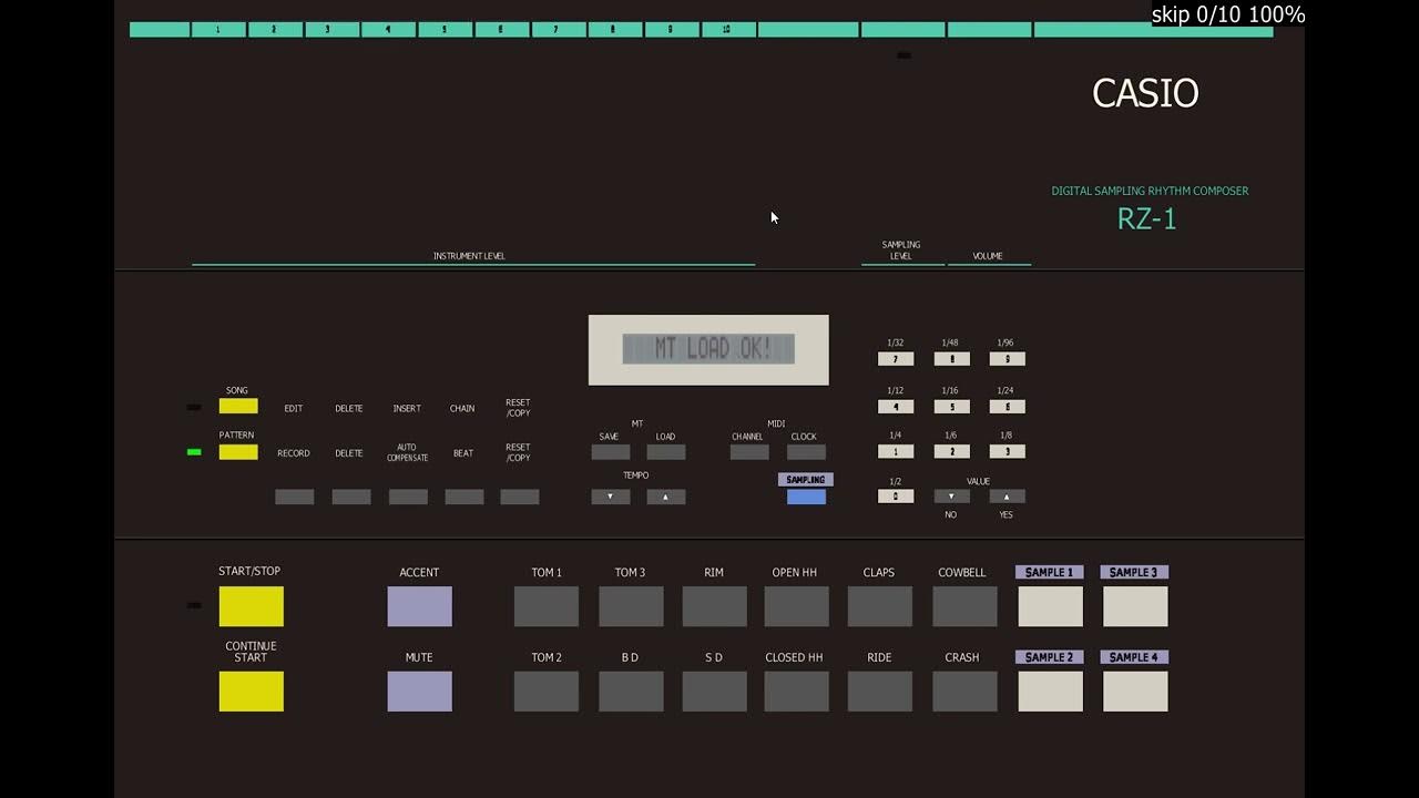 MAME Showcase Casio RZ1 Loading a data tape with samples YouTube