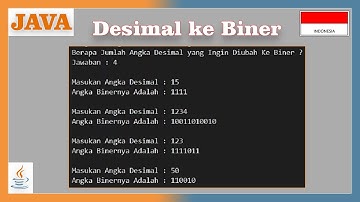Program JAVA Konversi Bilangan Desimal ke Bilangan Biner