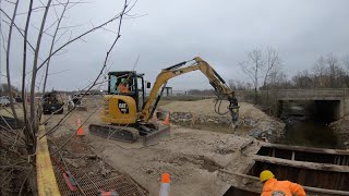 Knocking Down a Bridge with The Cat 304 & Skid Steer