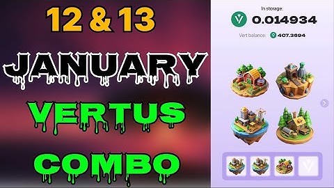 Vertus daily combo today 12 January | vertus combo today | Vertus today Combo | #vertus |