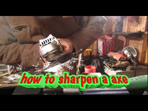 HOW TO SHARPEN  AXE/ ANGLE GRINDER