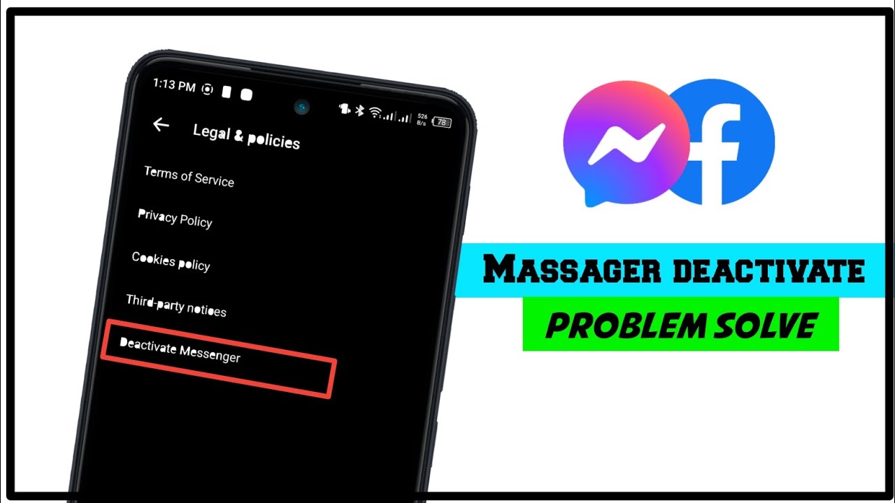 ম্যাসেঞ্জার ডিএক্টিভ কি ভাবে করে । facebook messenger deactivate kivabe