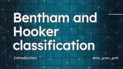 Bentham and Hooker classification: Introduction