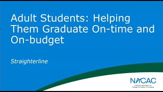 Webinar:  At-Risk Students - Helping Them Graduate On-time and On-budget