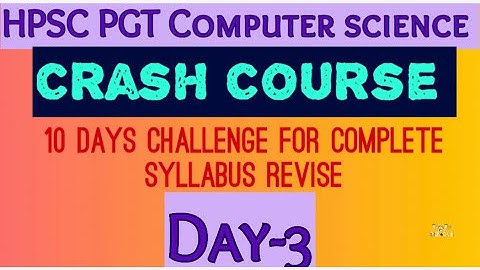 HPSC PGT COMPUTER SCIENCE|CRASH COURSE|NCERT-11|@JRFMamtaComputer #hpscpgtcomputerscience HPSC