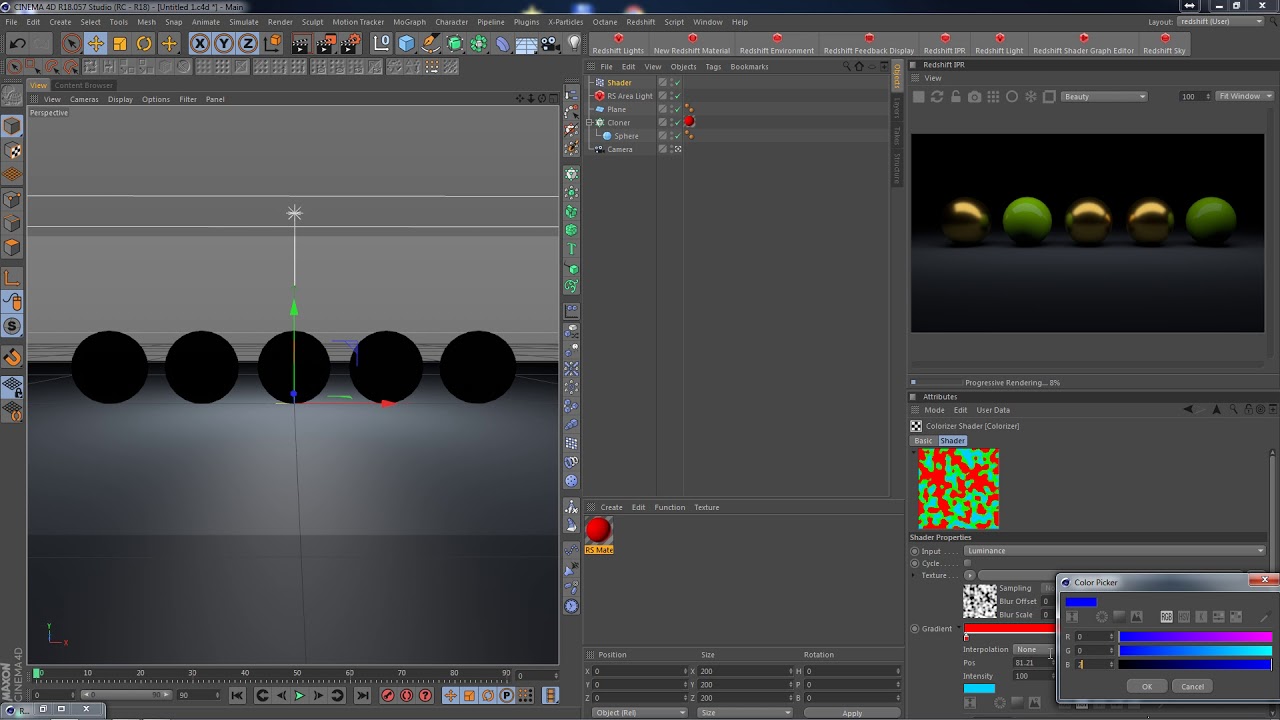 67. Видеоурок по Cinema 4D: Mograph color и Material Blender - YouTube