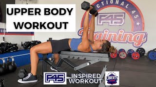 F45 LIBERTY INSPIRED WORKOUT! Altered to hit UPPER BODY. 20 minute follow along w/ F45 LA MESA COACH