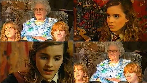Emma Watson, Rupert Grint and Matthew Lewis at Que...