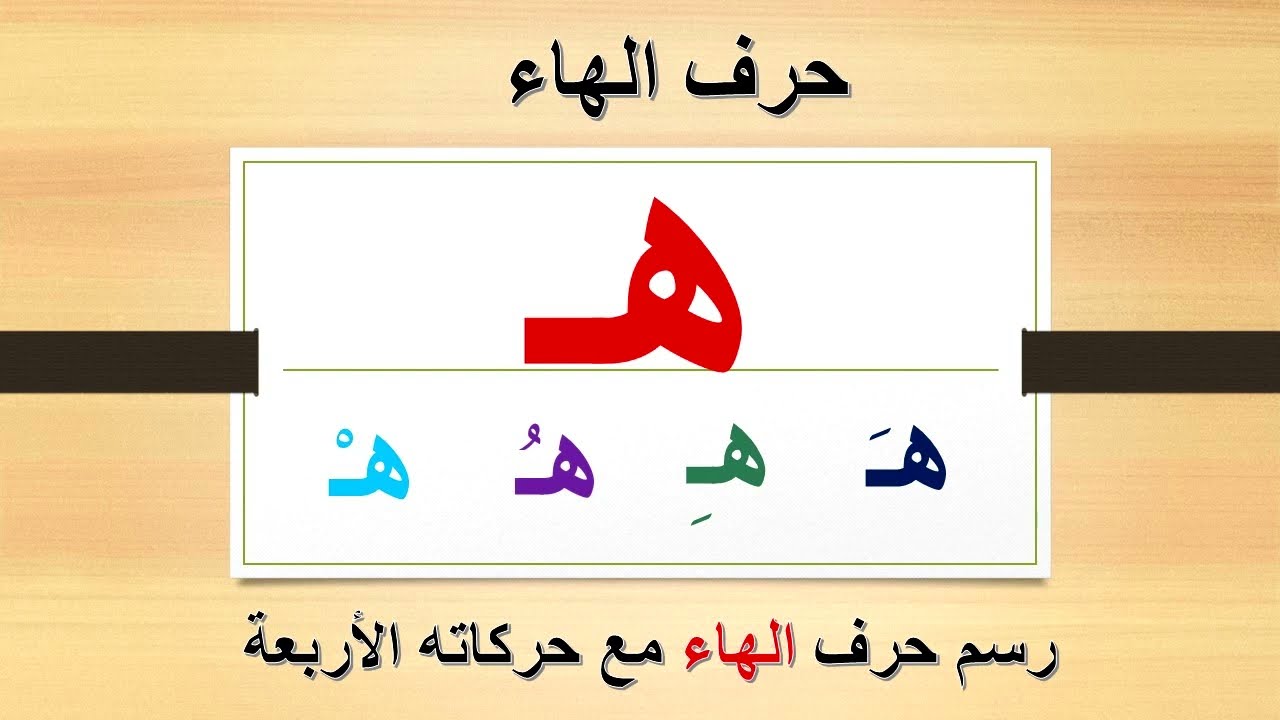 كتابة حرف ( الهاء ) | هـ | مع حركاته | الفتحة - الكسرة - الضمة - السكون ...