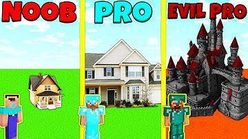Minecraft Battle: NOOB vs PRO vs EVIL PRO: REALISTIC HOUSE BUILD CHALLENGE / Animation