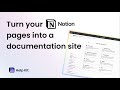 Create a documentation site with notion  helpkit