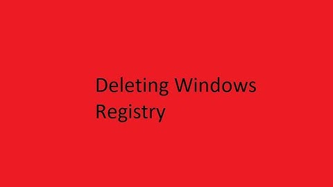 Deleting Windows Registry