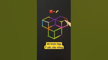Vẽ hình hộp bảy sắc cầu vồng đơn giản 🌈🟥 #shorts #drawing #3d