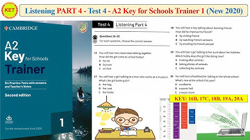 A2 KEY for Schools Trainer 1 - Listening Part 4 - Test 4 (Transcript + Key)