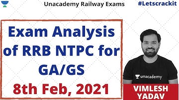 RRB NTPC 2020-21 | Exam Analysis (8 FEB 2021, All Shifts) GA/GS by Vimlesh Yadav