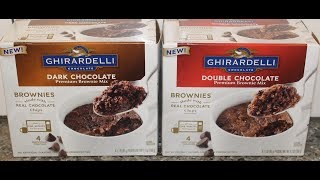This is a taste test/review of the ghirardelli premium brownie mix in
dark chocolate and double flavors. these boxed mixes make four mug
brownies p...