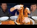 갓 사온 싱싱한 숭어와 가자미 얹은 비빔 회국수~ (Spicy Noodles with raw fish) 요리&먹방!! - Mukbang eating show