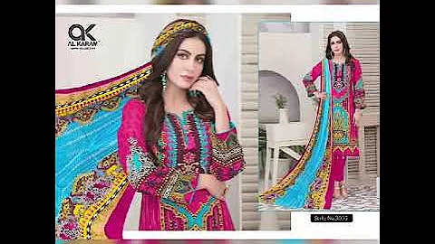 Lawn Cotton Al karam volume 3 ... wholesale Dress Materials plz comment for order....