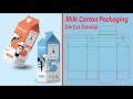 Milk carton packaging design die cut with 3d mock up full tutorial on illustrator 2024