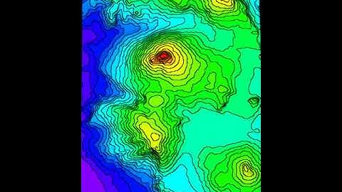 Twin Peaks Topographic Map Color