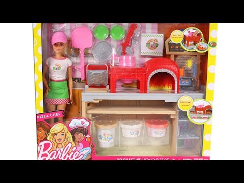 Barbie Pizza Chef Playset Unboxing Toy Review