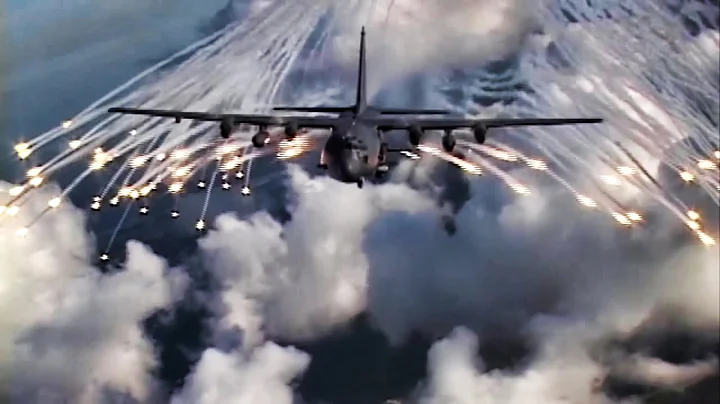 AC-130 Gunship Fires Anti-Missile Flares
