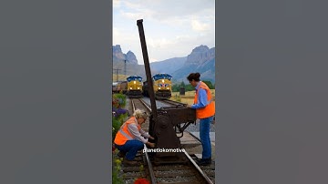Train Braking and Manual Railway Switch Operation in Action!! #train #railtrack #railway #shorts