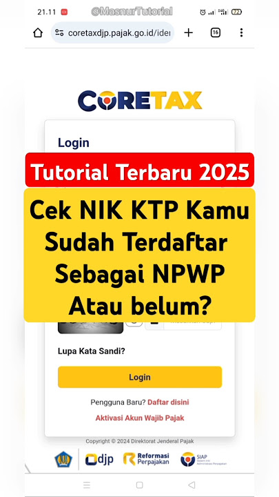 Cara Mengecek Nomor NIK KTP sudah Terdaftar sebagai NPWP atau belum