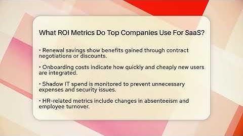 What ROI Metrics Do Top Companies Use For SaaS? - Legal And HR SaaS Stack