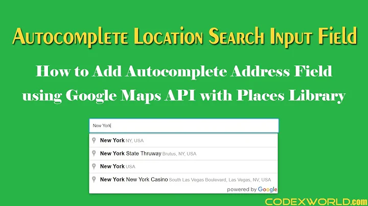 Add Autocomplete Address Field using Google Maps JavaScript API with Places Library